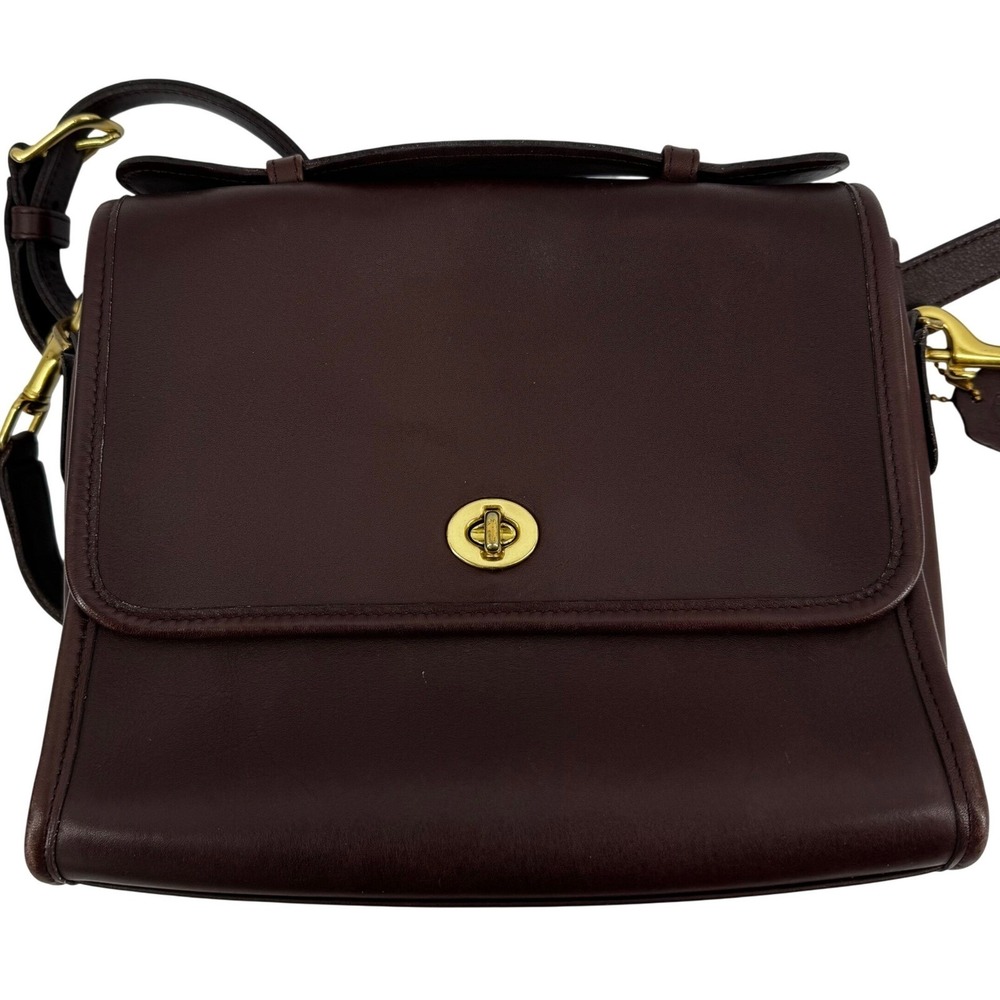 Vintage Coach Mahogany Brown Court Bag Convertible Crossbody 9870 Rare EUC - Picture 2 of 16